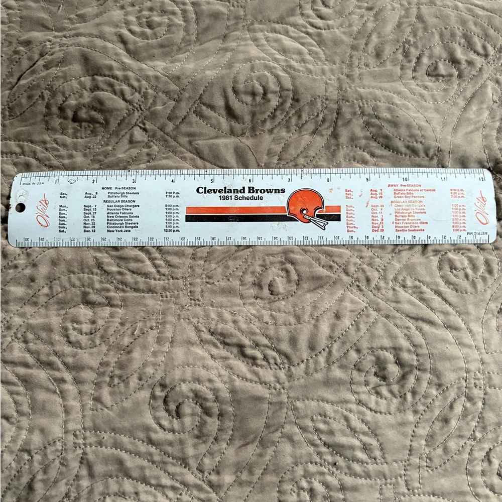 Vintage Cleveland Browns ruler